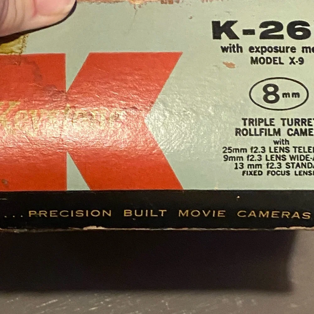 Vintage Keystone K-26X 8mm Movie Camera Triple Turret w/ Box Model X-9